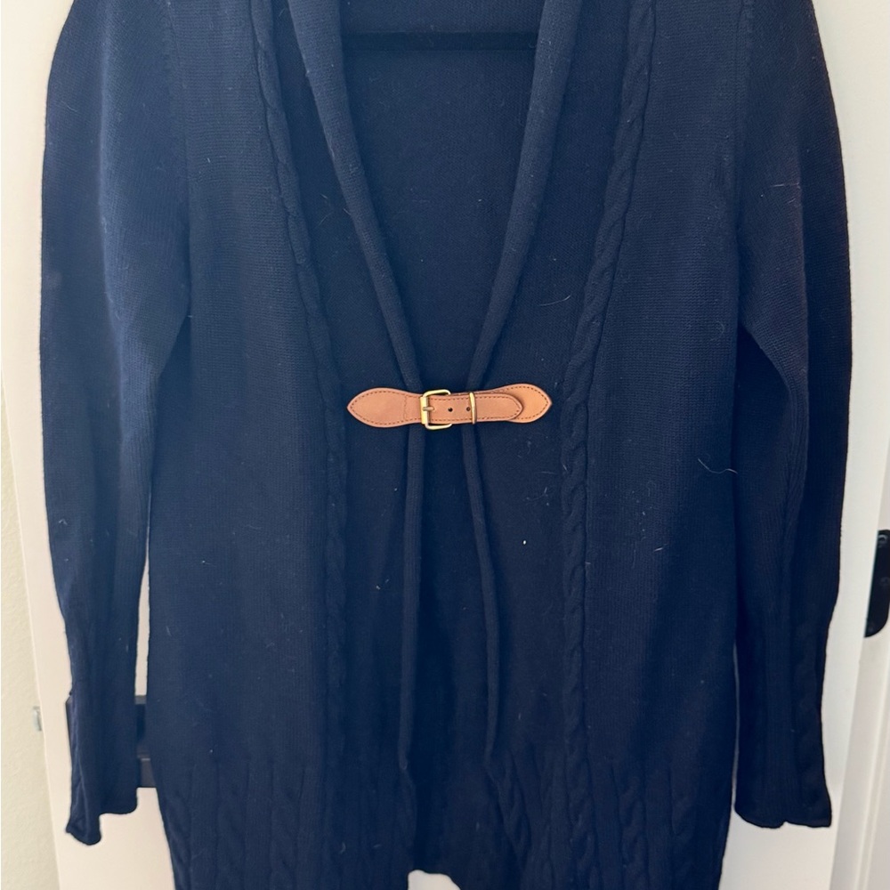 Brooks Brothers Black Cardigan with Tan Buckle